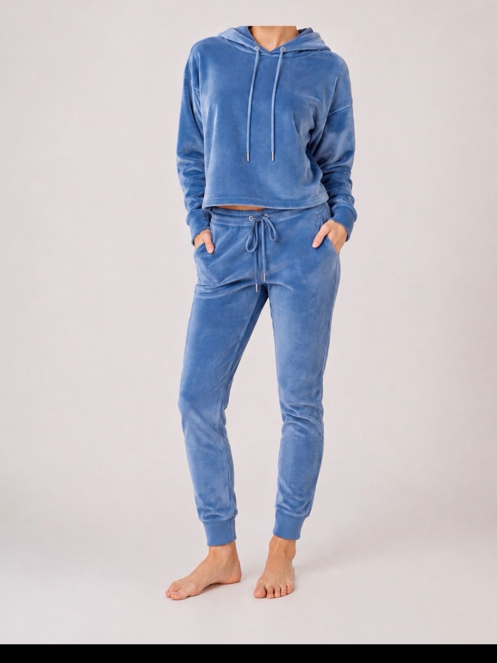 OFFLINE by Aerie Blue Velour Hoodie Jogger Set XS and XXSMatching Lounge Set